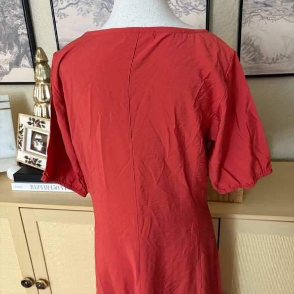 MARINE LAYER‎ Eden Maxi Dress Orange Ballon Sleeves Size Medium - Picture 5 of 8